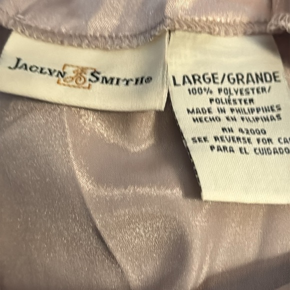 Jaclyn Smiths champagne two‎ piece satin vintage pajama set Sz Large - Picture 5 of 5